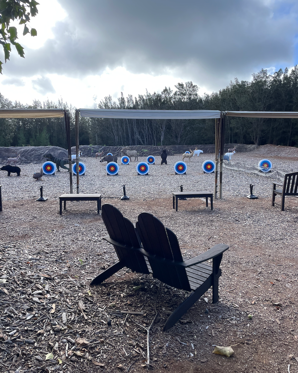 The Lanai Archery & Shooting Range allows Four Seasons Lanai Resort guests to try their hand at shooting and archery.