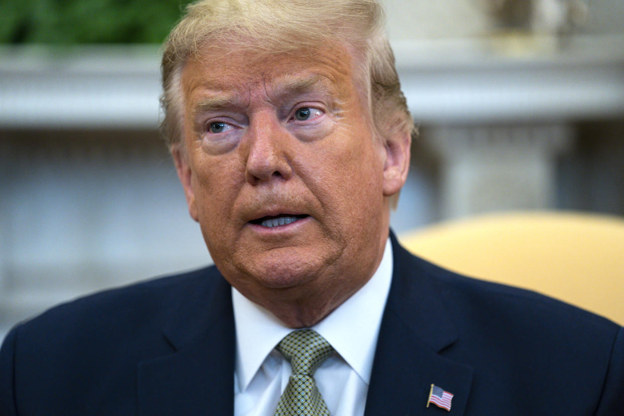 President Trump at the White House on Thursday. (Evan Vucci/AP)