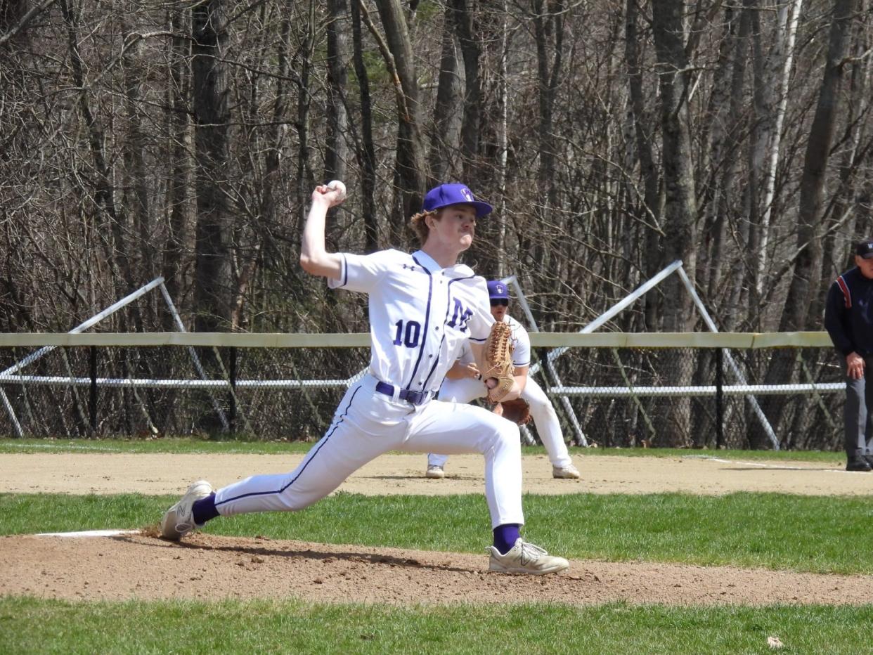 Marshwood High School pitcher Charlie Hudson