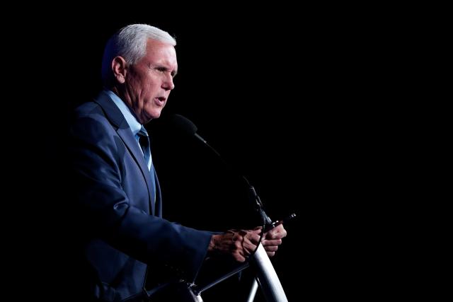 Former Vice President Mike Pence speaks at the Young Americas Foundation's National Conservative Student Conference on July 26.