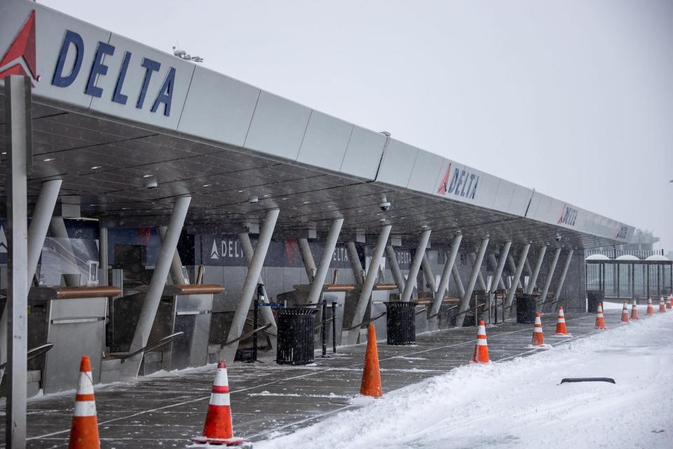 Snow at Delta terminal