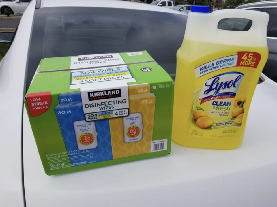 Disinfecting wipes and cleaning detergent