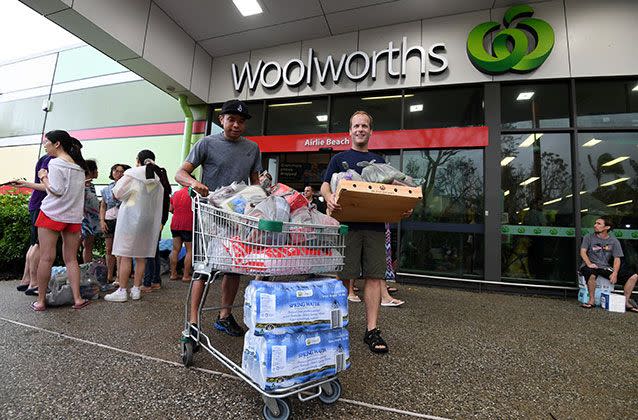 Bottled water and milk are big ticket items. Picture: Dan Peled/AAP