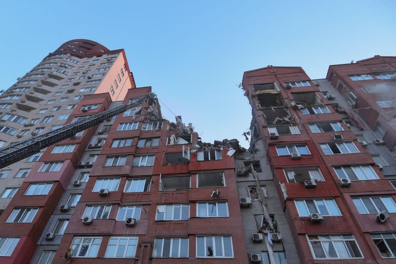 Aftermath of a Russian missile strike in Dnipro