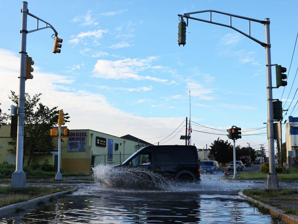 Flooding in Passaic, New Jersey.