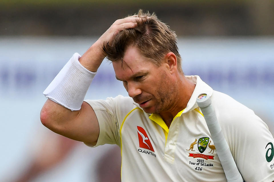 David Warner, pictured here leaving the field after his dismissal in the second Test against Sri Lanka.