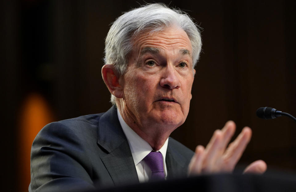 Federal Reserve Chairman Jerome H. Powell testifies before a hearing of the US Senate Banking, Housing and Urban Affairs Committee on 