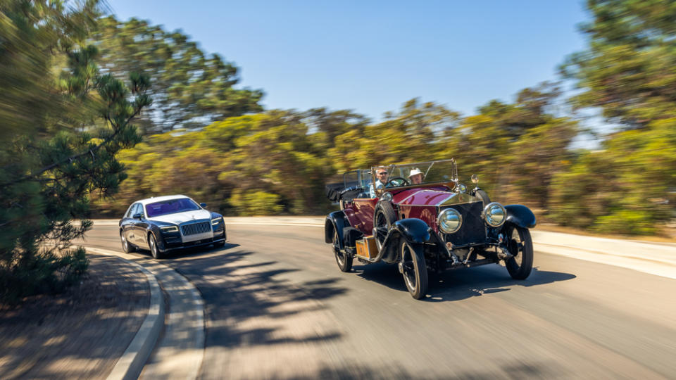 Rolls-Royce Owners’ Club members Doug and Mary White lead the way in their 1923 Springfield Silver Ghost Barker-style tourer. - Credit: Rolls-Royce Motor Cars NA