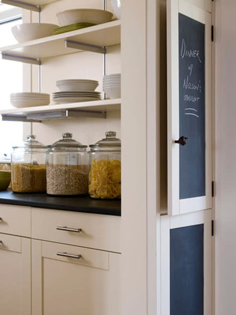 Use glass jars on your counters for oft-used items 