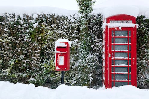 <span class="caption">It's hard to tell whether or not snow is on its way in the UK</span> <span class="attribution"><a class="link " href="https://www.shutterstock.com/image-photo/traditional-red-english-public-phone-post-65450200" rel="nofollow noopener" target="_blank" data-ylk="slk:RTimages/Shutterstock;elm:context_link;itc:0;sec:content-canvas">RTimages/Shutterstock</a></span>
