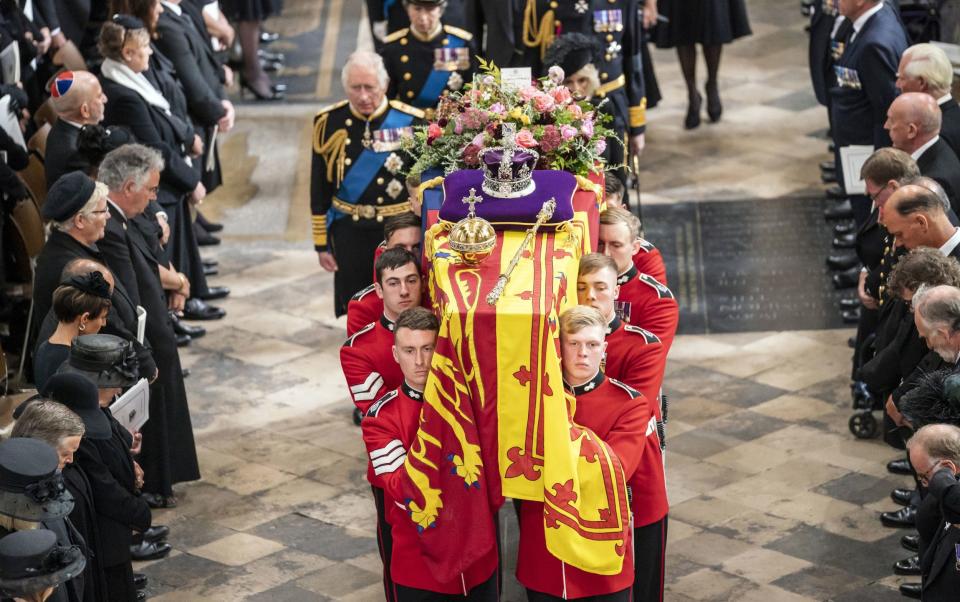 As part of a special set of Demise awards, the pallbearers, who were drawn from the Armed Forces, have been recognised for their services - Danny Lawson/PA Wire