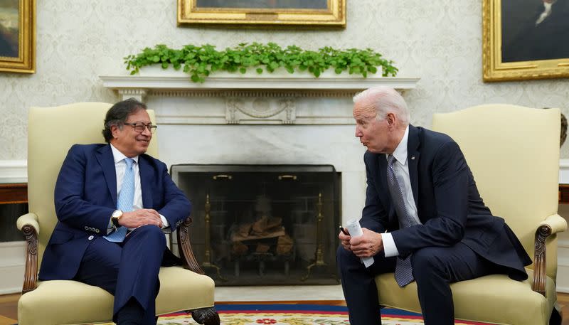 El presidente de Estados Unidos, Joe Biden, se reúne con su homólogo colombiano, Gustavo Petro, en la Casa Blanca, en Washington
