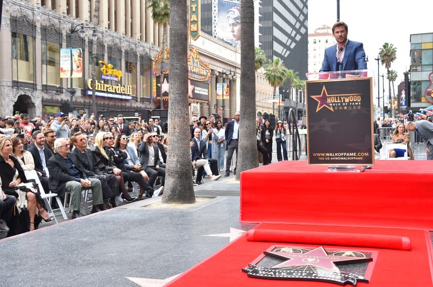 Chris Hemsworth unveils his star on the Hollywood Walk of Fame in Los Angeles, California, U.S. May 23, 2024.