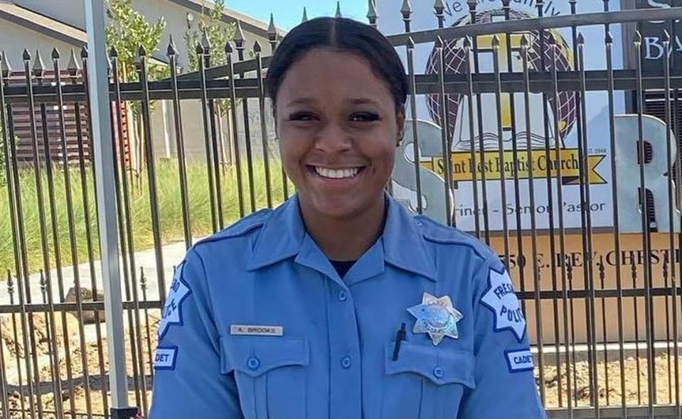 A photo posted on the Fresno Police Department’s Facebook page on July 23, 2022, was referenced in a lawsuit by former officer Amya Brooks, who has said she faced a hostile work environment, sexual harassment, racial discrimination and other hardships as a cadet and officer.