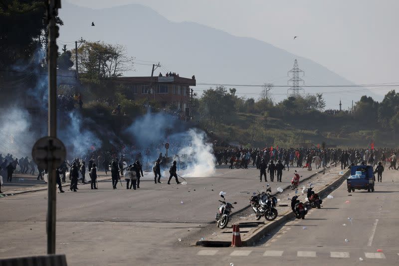 Pro-monarchist protesters clash with police in Nepal