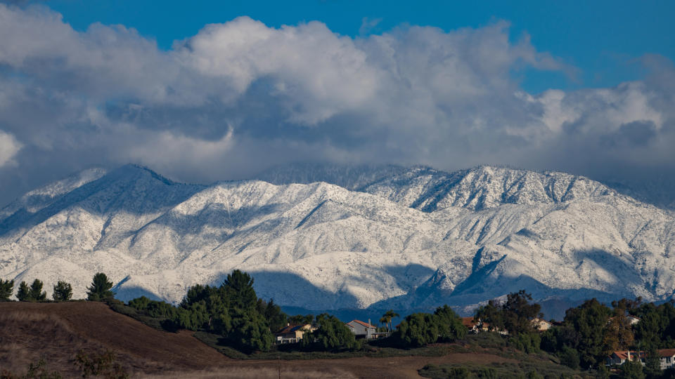 Cloud-capped Mount Baldy in summer