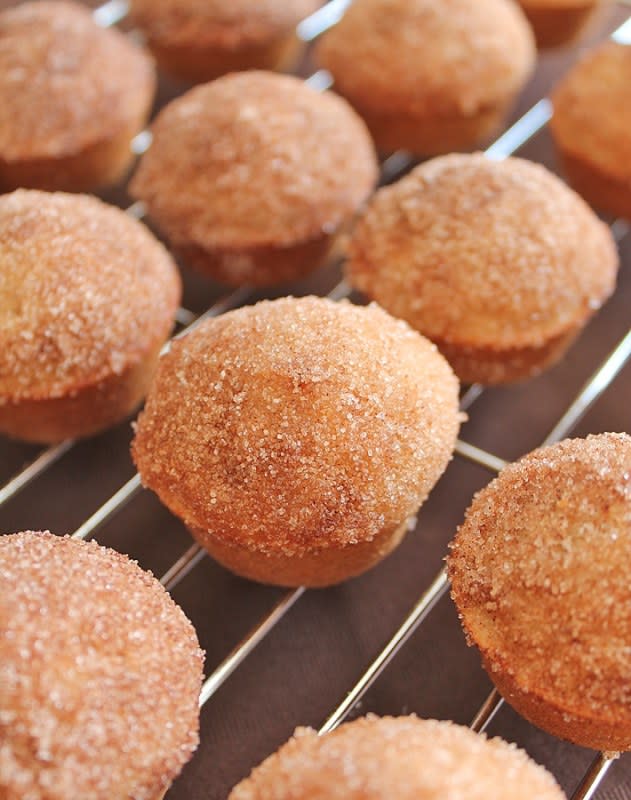 <p>Delightful Adventures</p><p>These sweet little old-fashioned cake donut mini muffins will become a lunch box and snack time favourite. These treats come together in less than 30-minutes!</p><p><strong>Get the recipe: <a href="https://delightfuladventures.com/old-fashioned-cake-doughnut-mini-muffins/" rel="nofollow noopener" target="_blank" data-ylk="slk:Old-Fashioned Cake Donut Mini Muffins;elm:context_link;itc:0;sec:content-canvas" class="link ">Old-Fashioned Cake Donut Mini Muffins</a></strong></p>