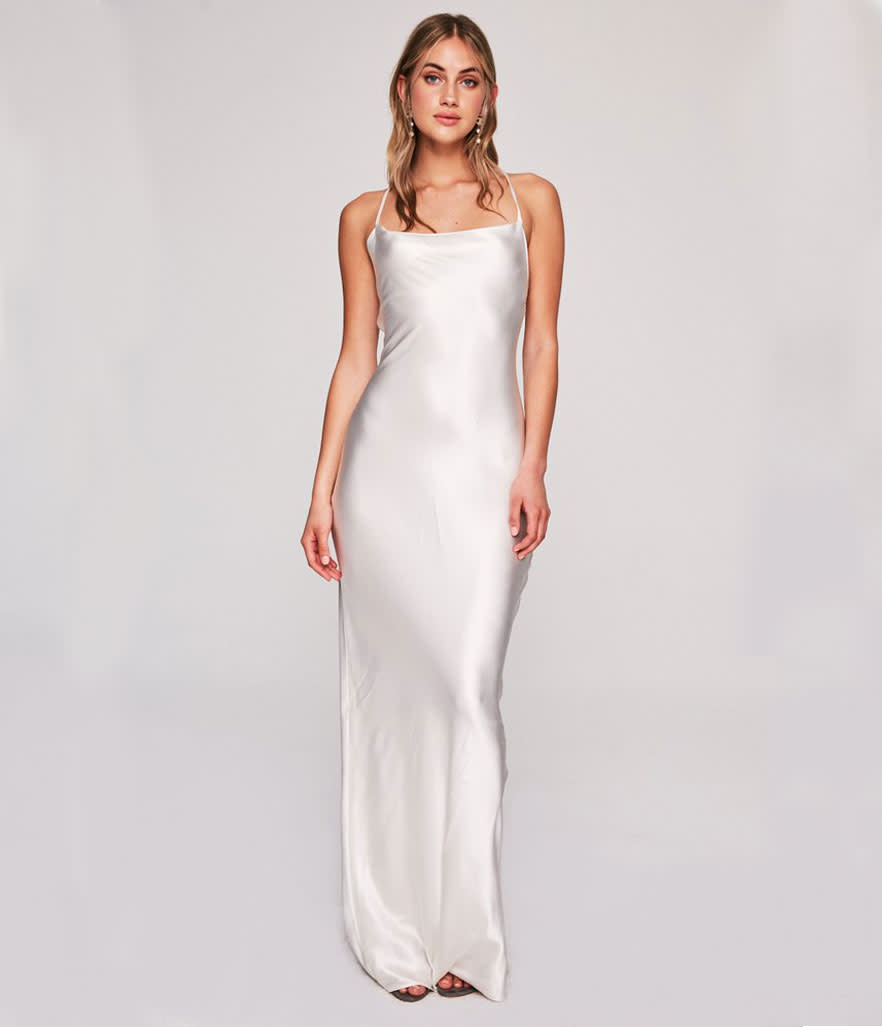 <p>Gatsby Gown, $600, <a rel="nofollow noopener" href="https://thestonecoldfox.com/collections/scfbride/products/temptation-gown-1" target="_blank" data-ylk="slk:thestonecoldfox.com;elm:context_link;itc:0;sec:content-canvas" class="link ">thestonecoldfox.com</a> </p>