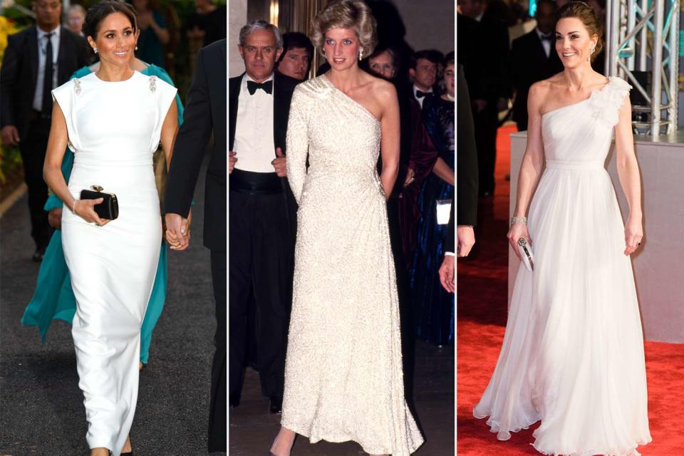 <p>Pool/Samir Hussein/WireImage;  David Levenson/Getty Images; Samir Hussein/Samir Hussein/WireImage</p> Meghan Markle, Princess Diana and Kate Middleton