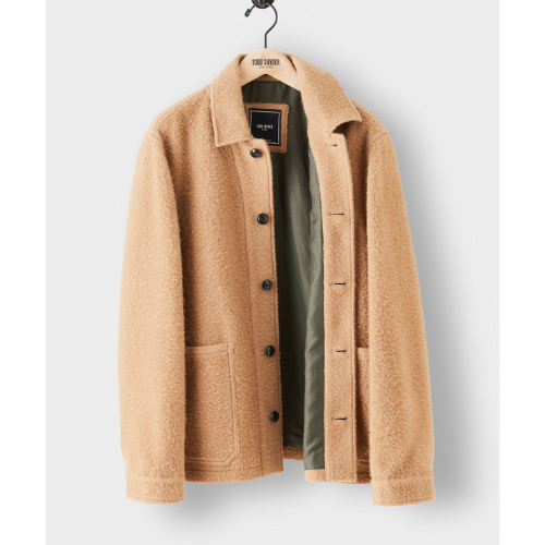 Todd Snyder Italian Brushed Wool Chore Coat in Camel