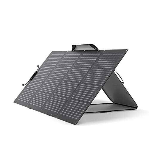 EF ECOFLOW 220Watt Bifacial Foldable Solar Panel, Complete with Adjustable Kickstand, Waterproo…