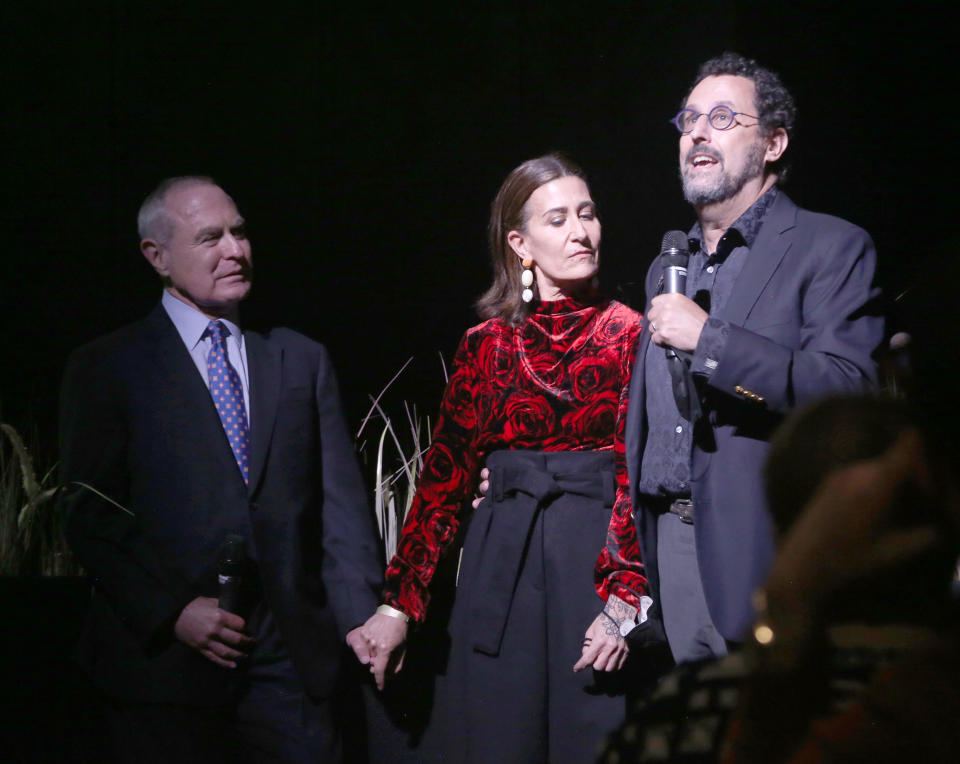 Haimes with ‘Caroline, Or Change’ composer Jeanine Tesori and Lyricist/Book Writer Tony Kushner, Studio 54 2021 (Credit: Bruce Glikas/Getty Images)