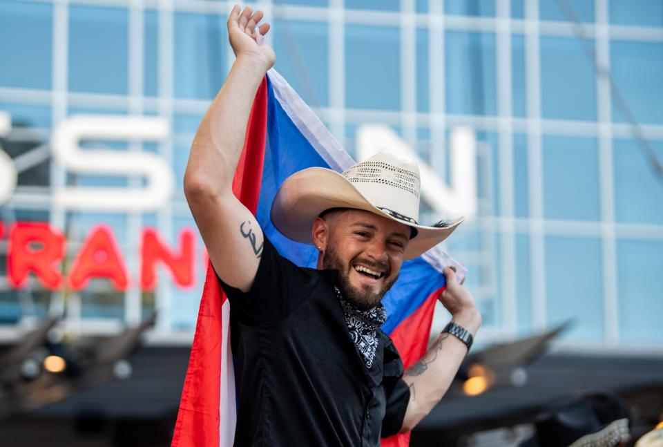 Robin Collado pose for a portrait at Bridgestone Arena in Nashville, Tenn., Saturday, May 11, 2024. Bad Bunny visits Nashville for his “Most Wanted Tour” promoting his fifth album “Nadie Sabe Lo Que Va a Pasar Mañana”.