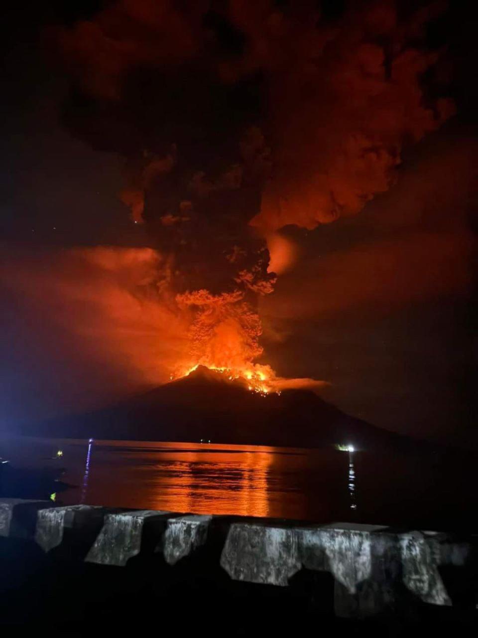 Mount Ruang Volcano erupts in North Sulawesi, Indonesia (EPA)