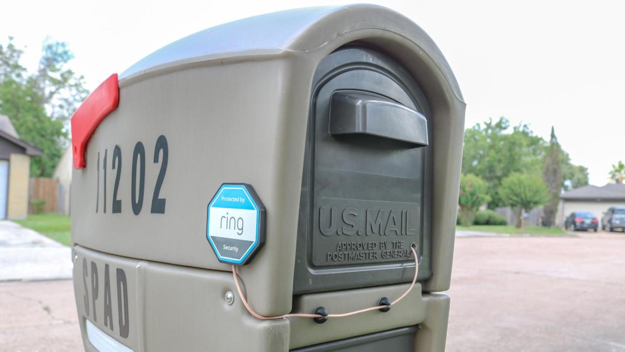  The Ring Mailbox Sensor's antenna installed on the back of a mailbox. 