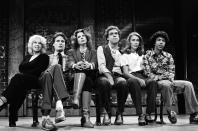 <p>The comedian joined the original cast of <em>Saturday Night Live</em> season 6 in 1980. Here, he's joined by castmates Denny Dillon, Charles Rocket, Ann Risley, Joe Piscopo and Gail Matthius on set in 1981.</p>