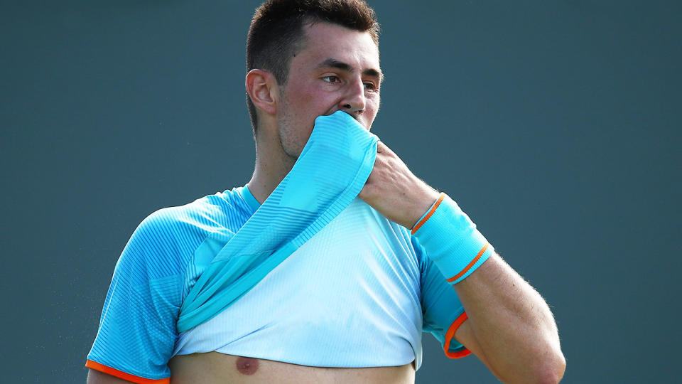 Bernard Tomic during his los to Rosol. (Photo by Clive Brunskill/Getty Images)