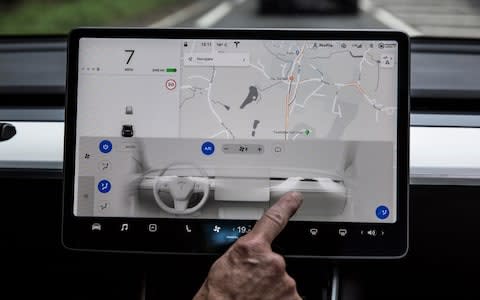 Tesla central touchscreen  - Credit: Jeff Gilbert&nbsp;