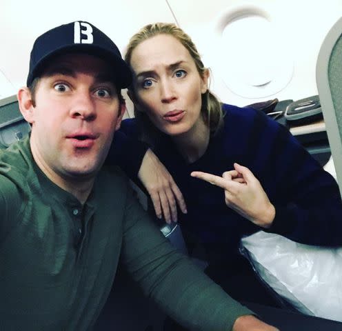 <p>John Krasinksi/Instagram</p> John Krasinski and Emily Blunt