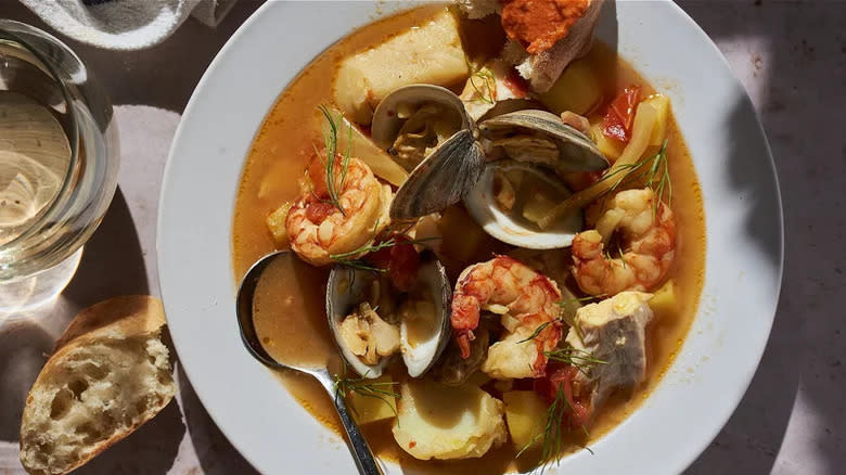 Bowl of bouillabaisse