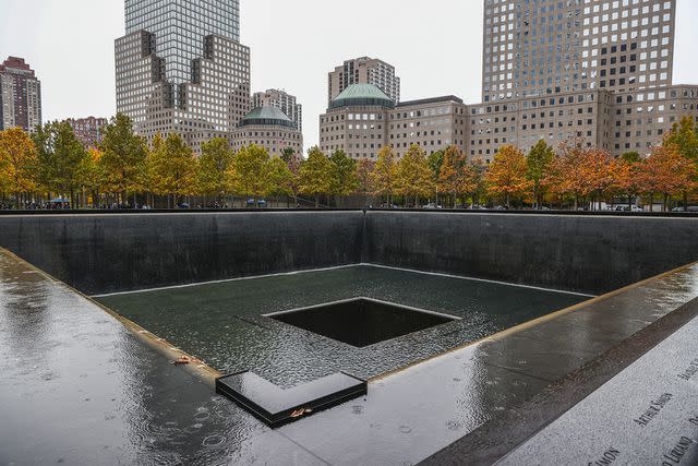 <p>Beata Zawrzel/NurPhoto via Getty Images</p> 'Reflecting Absence', by architect Michael Arad and landscape architect Peter Walker, known as the South Tower Memorial Pool at the National 9/11 Memorial in New York City, United States on October 23, 2022.