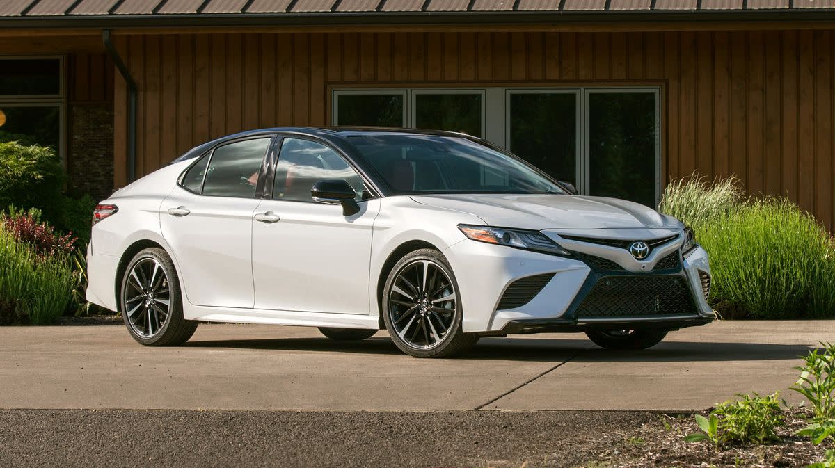 Parked white 2020 Toyota Camry