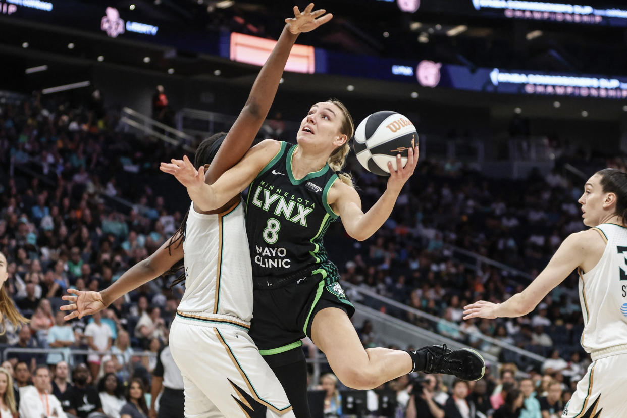 Alanna Smith and the Lynx won the fourth annual WNBA Commissioner's Cup. (Wendell Cruz/Reuters)