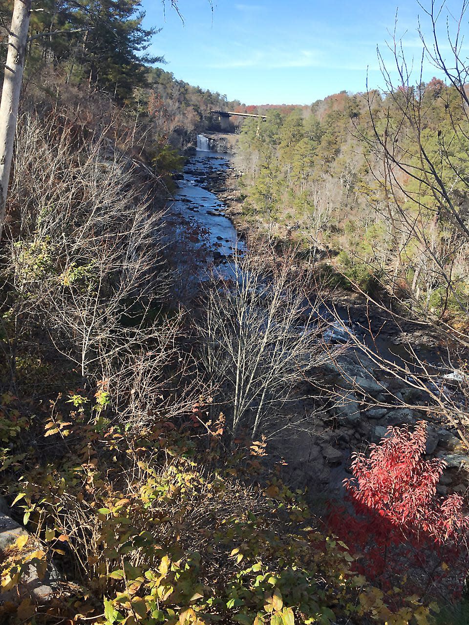 A view of Little River from a scenic drive around Little River Canyon.