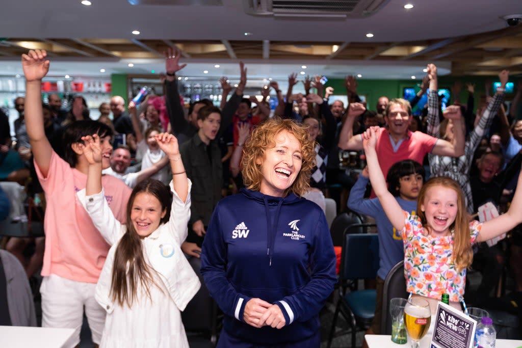 Supporters gathered at the Parklangley Club in Beckenham (David Parry/PA) (PA Wire)