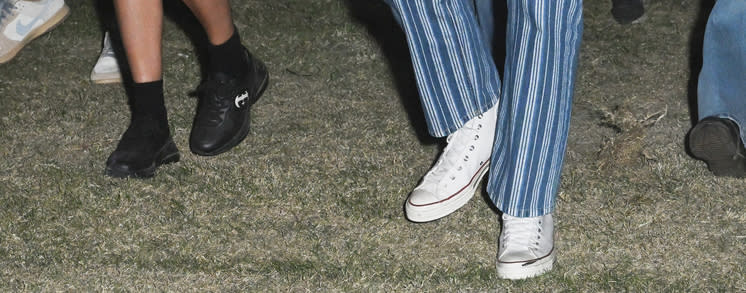 taylor swift, gucci, gucci sneakers, sneakers, festival fashion, coachella, converse, travis kelce