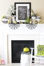 <p>Skip the classic Halloween orange and go for a spooky pop of neon green instead.</p><p><strong>See more at <a href="http://www.positivelysplendid.com/halloween-mantel/" rel="nofollow noopener" target="_blank" data-ylk="slk:Positively Splendid;elm:context_link;itc:0;sec:content-canvas" class="link ">Positively Splendid</a>.</strong></p>