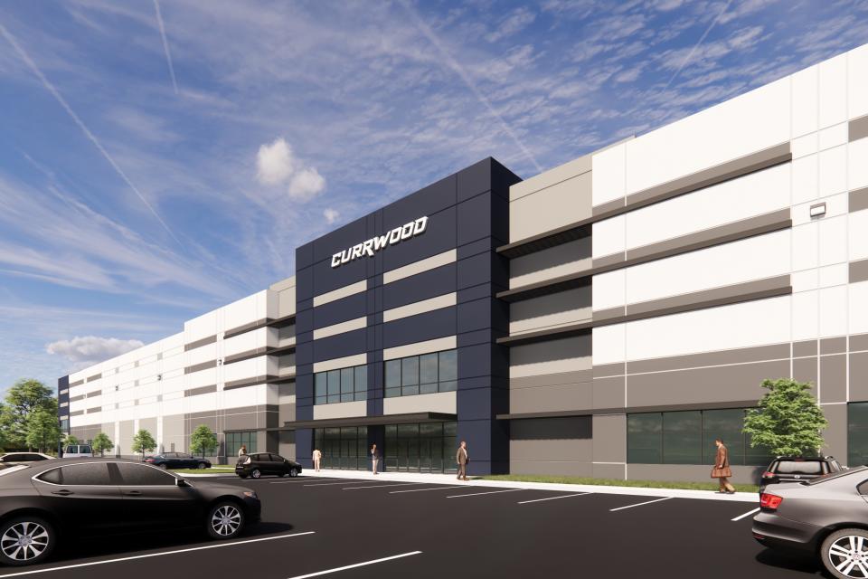 A rendering of the Currwood Logistics Center off South Edgewood Drive.