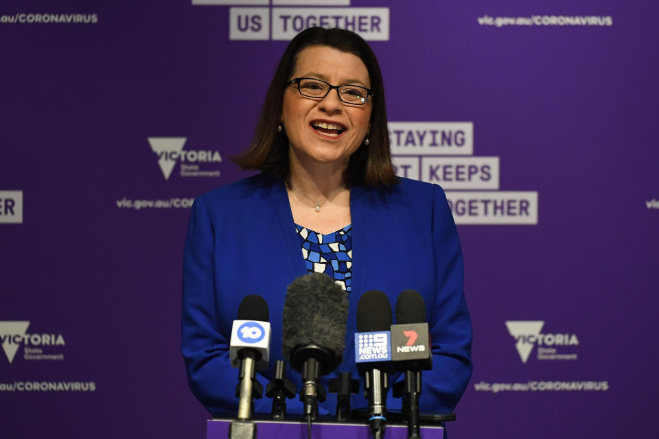 Health Minister Jenny Mikakos revealed the good news to Twitter, but said the risk was not over. Source: AAP