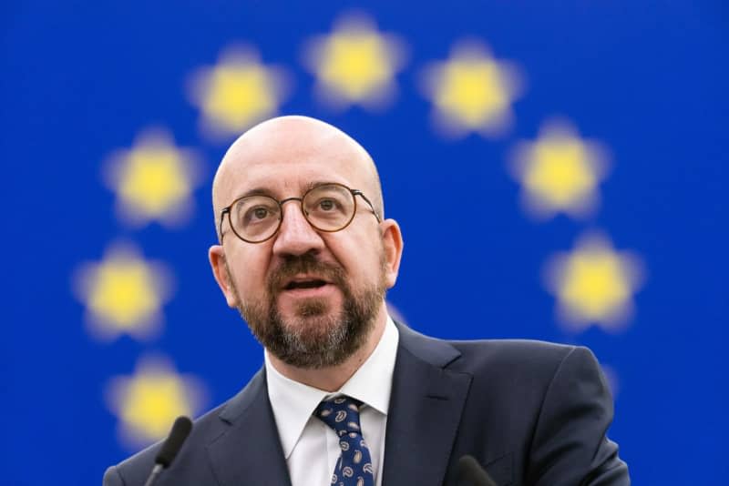 Charles Michel, President of the European Council, speaks at the plenary session of the European Parliament. Philipp von Ditfurth/dpa