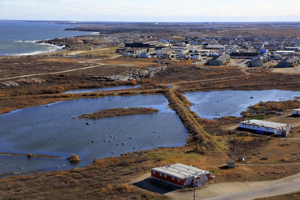 Aerial view of the Town of Churchill, Canada.