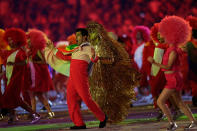 <p>Dancers perform during the Tropical Nation segment of the Opening Ceremony of the Rio 2016 Olympic Games at Maracana Stadium. (Photo by Jamie Squire/Getty Images) </p>