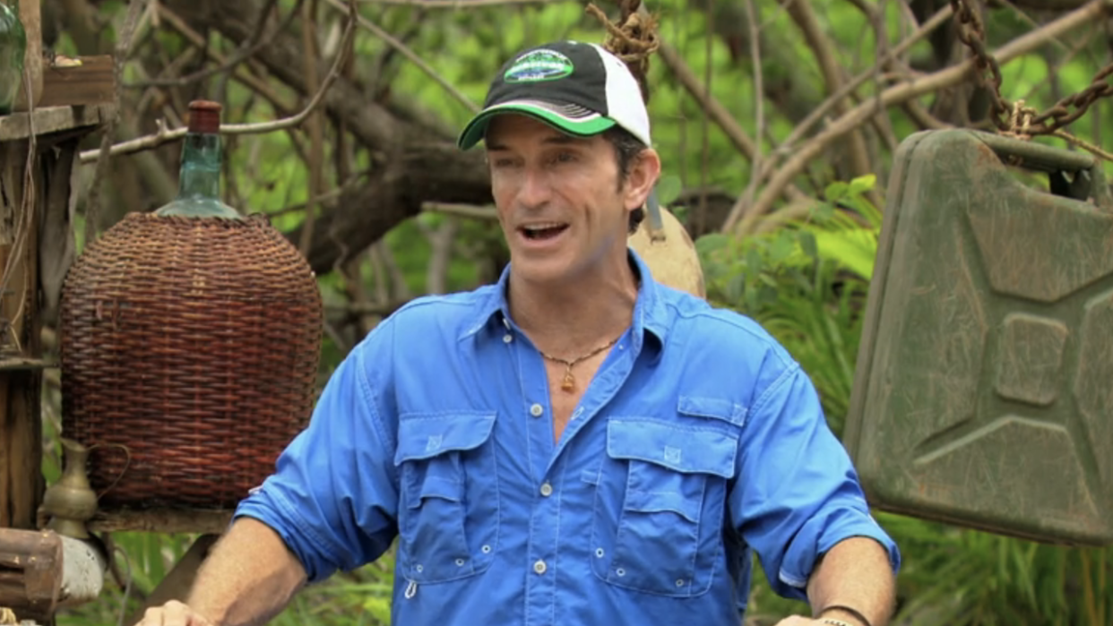  Jeff Probst on Survivor: Worlds Apart. 