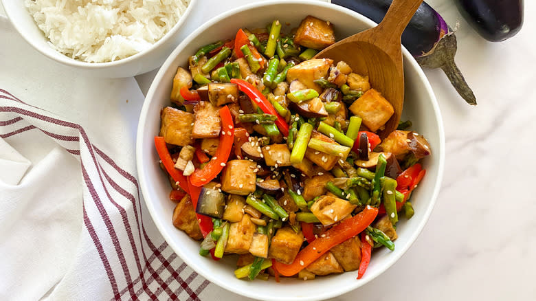 vegetable stir-fry in bowl