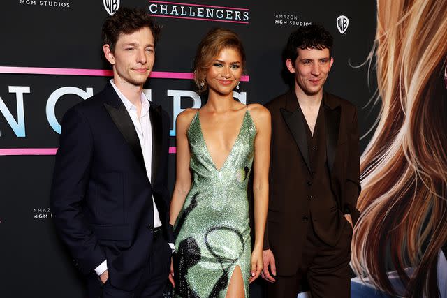 <p>Brendon Thorne/Getty</p> From Left: Mike Faist, Zendaya and Josh O'Connor at the Australian premiere of 'Challengers' at the State Theatre on March 26, 2024