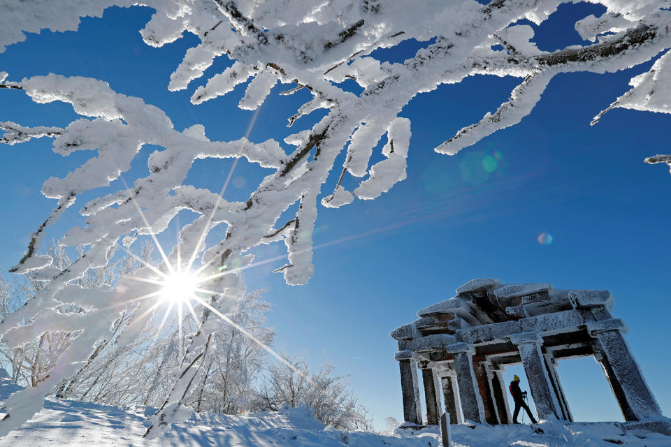 Cold and sunny winter day in the Vosges mountains